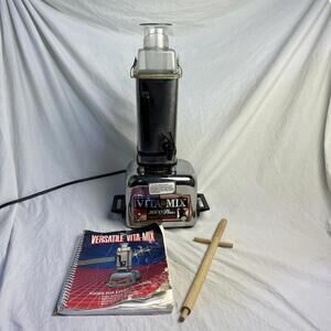 Vintage Vitamix 3600 Plus Blender Complete & Tamper/Tested Works Stainless Steel